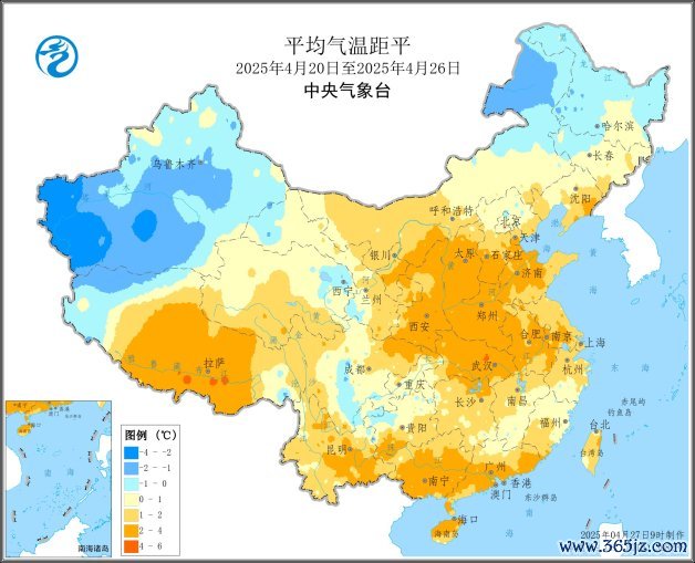 图1 全国平均气温距平